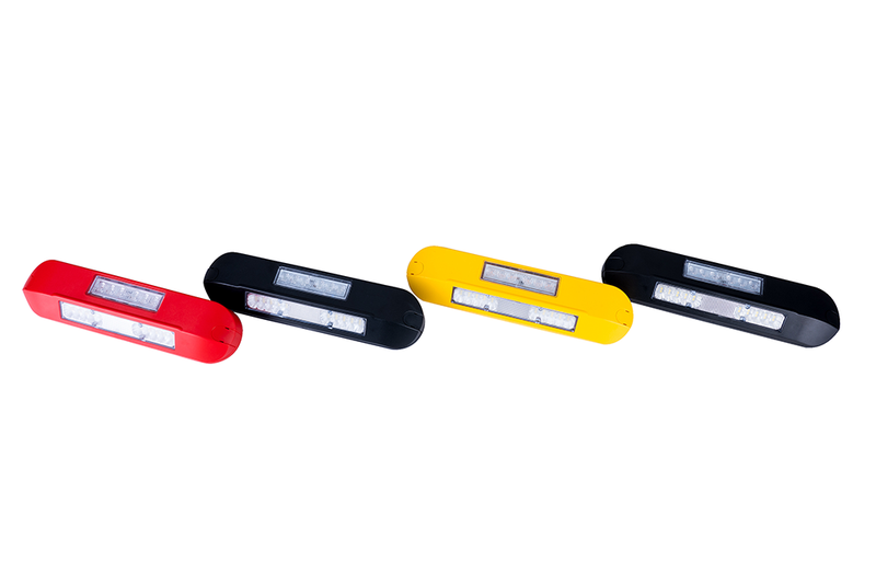 LED side arbeidslys + amber R65 blink, 6500K, hvitt hus 12-24v - 7
