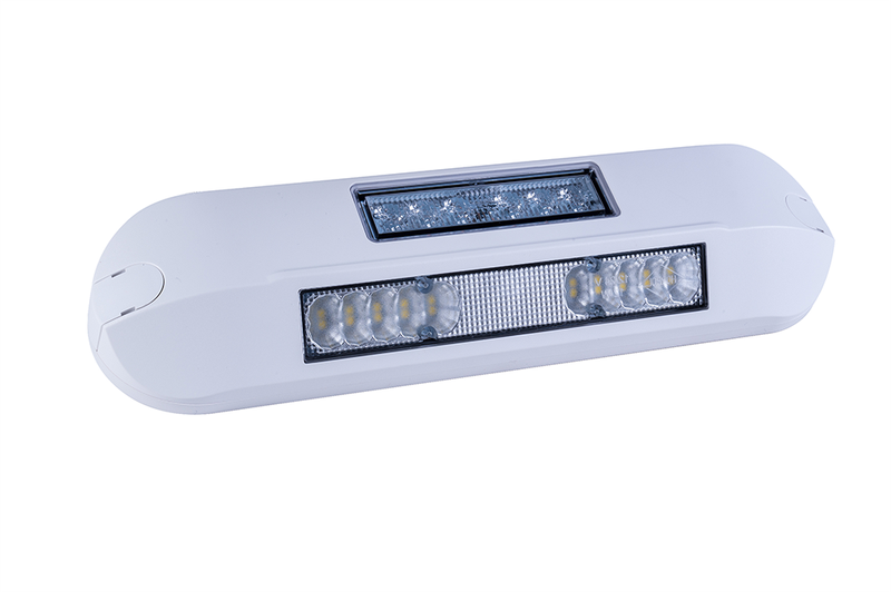 LED side arbeidslys + amber R65 blink, 6500K, hvitt hus 12-24v