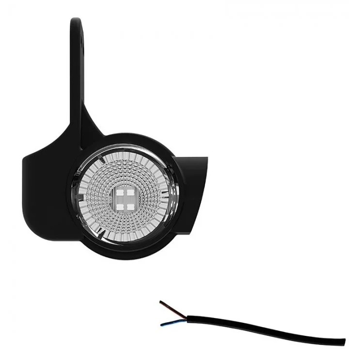 LED sidomarkeringslys med kort arm Venstre 12-24V 20 cm kabel.