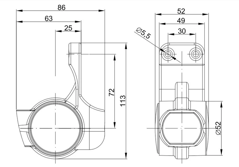 LED Sidomarkeringsljus med kort arm Höger 12-36V 20 cm kabel. - 5