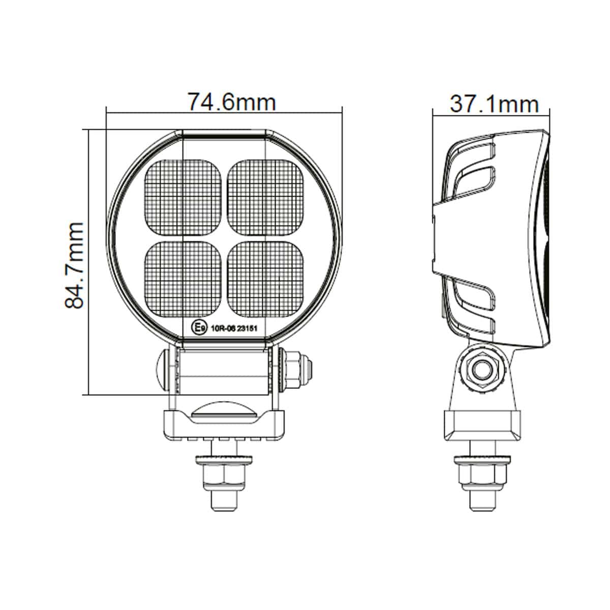 LED ECE-R23 arbeidslys 2929lm | 9-30v | 50cm + DT-kontakt - 10