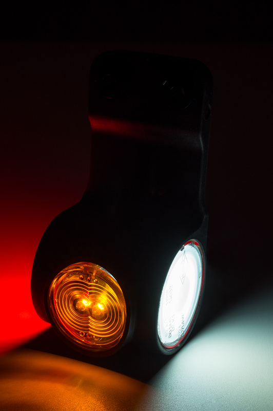 LED Sidomarkeringsljus Höger neon röd-vit-amber 12-24V 60cm kabel - 3