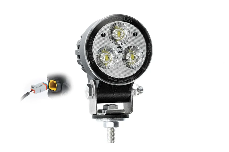 LED arbeidslys rund 1200lm, 12W, 12-24v, innebygd DT-kontakt