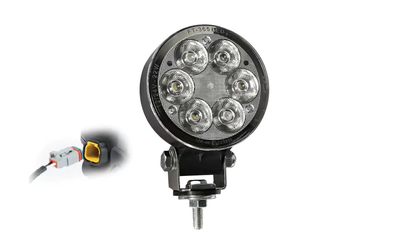 LED-työvalo pyöreä 2500lm, 22W, 12-24v, sisäänrakennettu DT-liitin