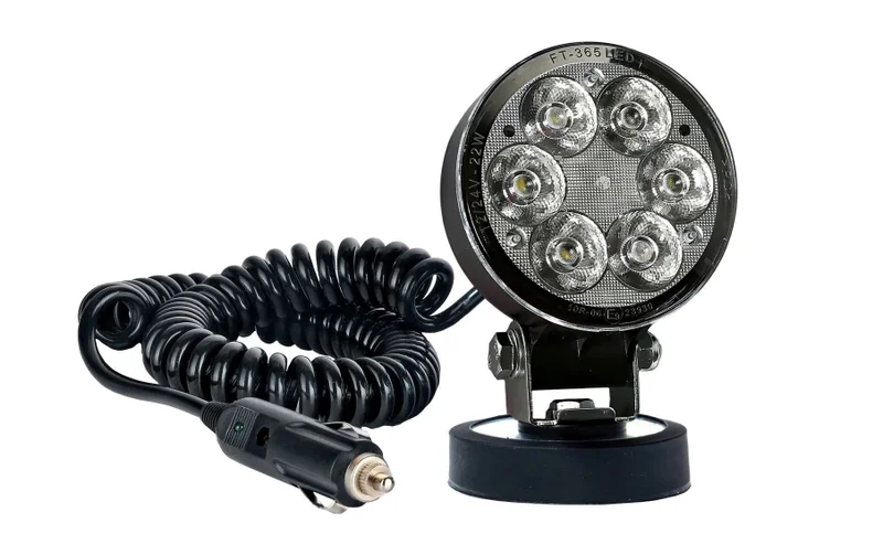 LED arbejdslampe rund 2500lm, 22W, 12-24v, magnetisk base 3,0m