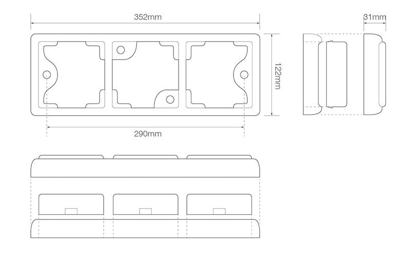 LED-takavalo kromireunalla | 12-24v | 40cm kaapeli - 2