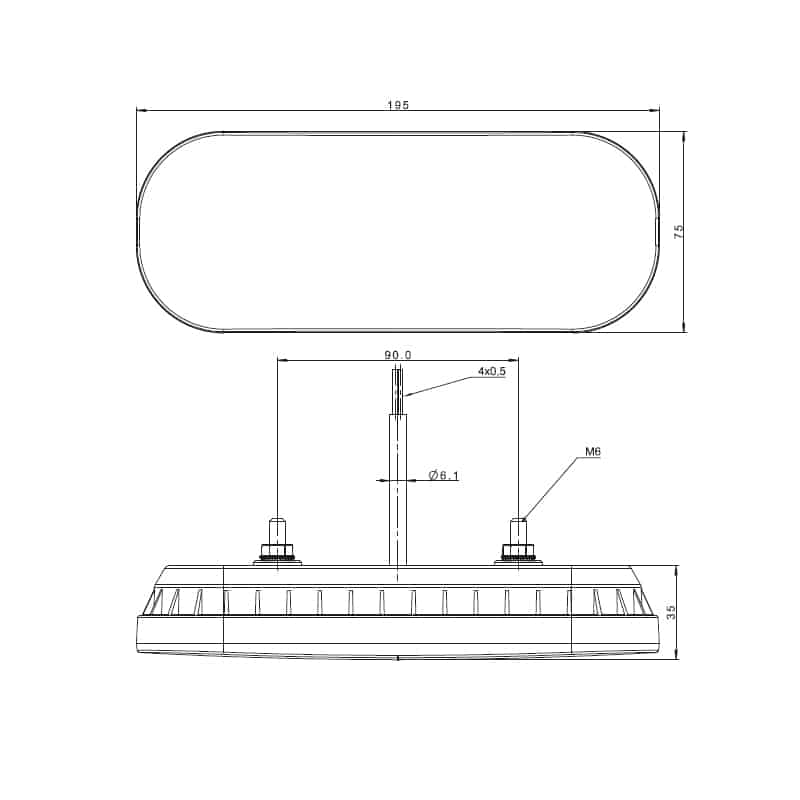 LED kompakt baklys med statisk indikator | montering H+V 12-24v - 6