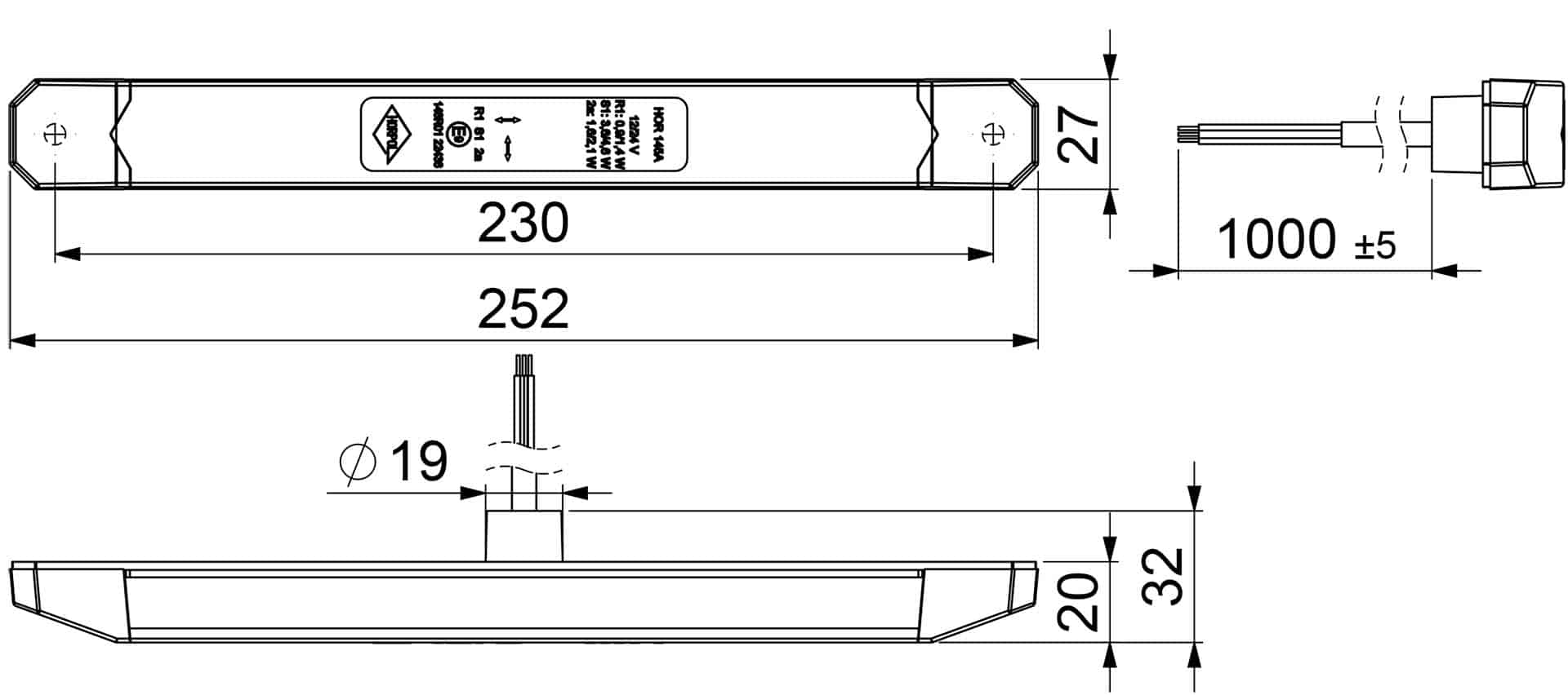 LED-bakljus Slimline universal 12-24V 50cm kabel - 6