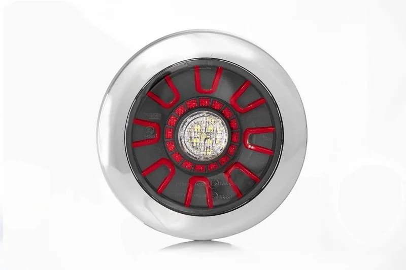 LED tumma-ilme sumu peruutusvalot, kromi 12-24v 5-PIN upotus asennus