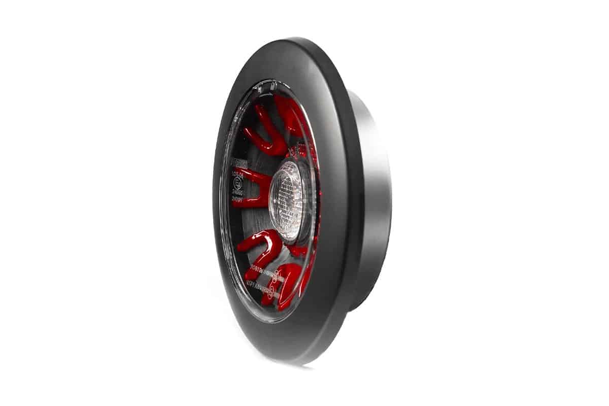 LED mørk-look tåkebaklys, svart 12-24v 1m. kabel innfelt montering - 2