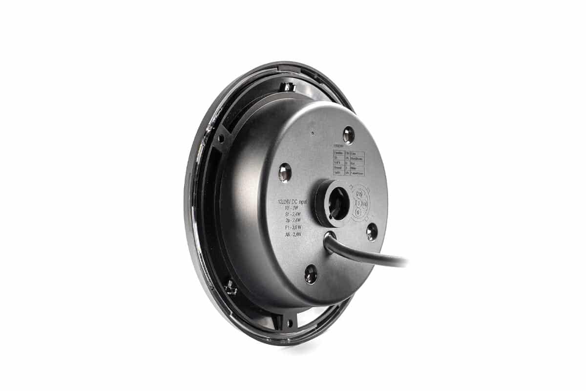 LED mørk-look tåkebaklys, svart 12-24v 1m. kabel innfelt montering - 3