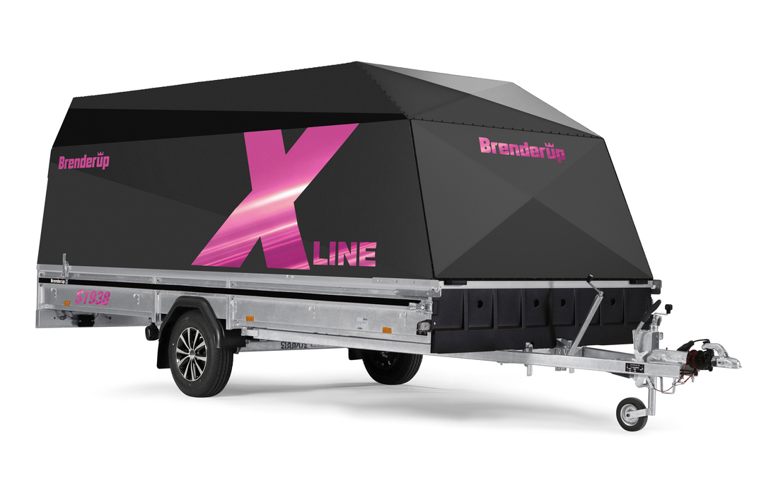 Brenderup Snöskotersläp X-line Svart Aurora Pulse Inline 380L 1240 kg