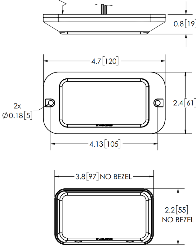 LED advarselslys | R65 | rav + hvid (split) 8-LED | 12-24v - 2