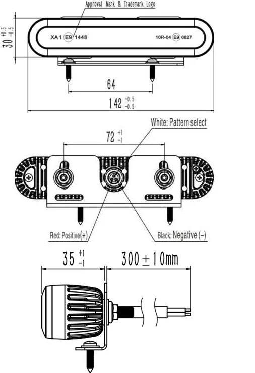 LED varningsljus 6-LED | R65 | bärnsten | 12-24v - 3