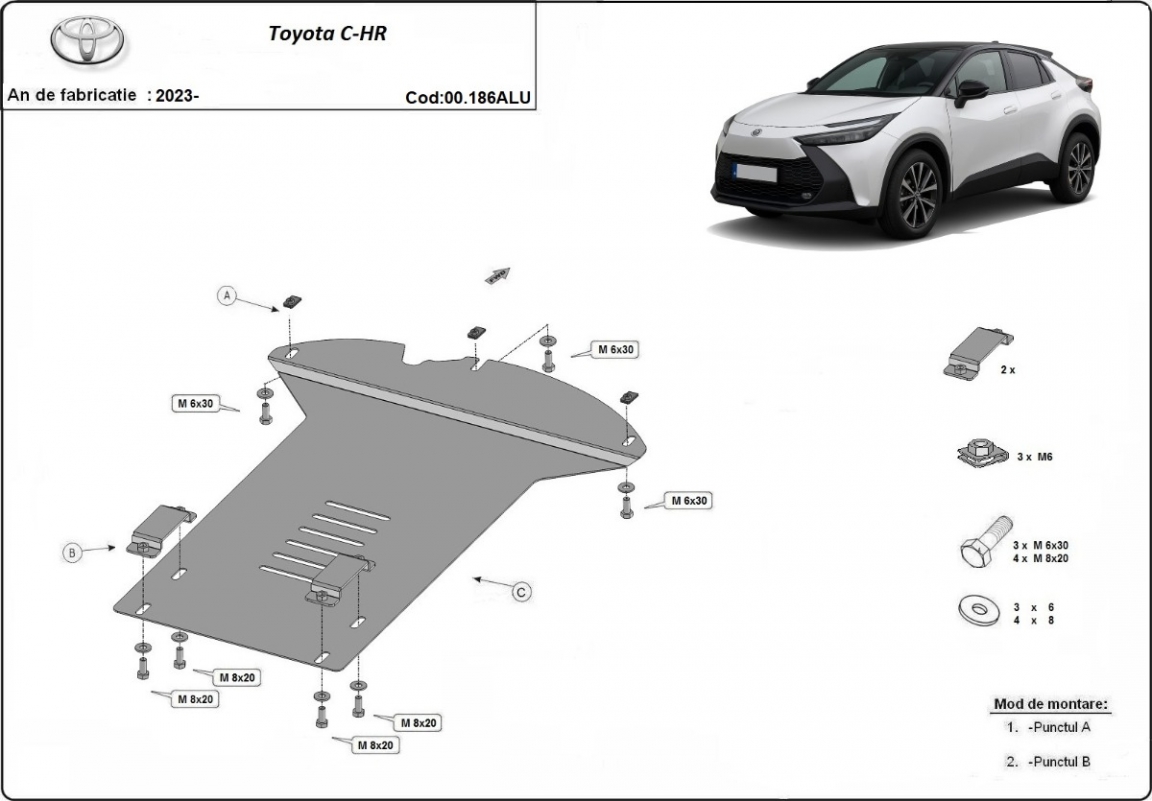 Pohjapanssari Alumiini Katalysaattori | Toyota C-HR (2023-2026) - 3