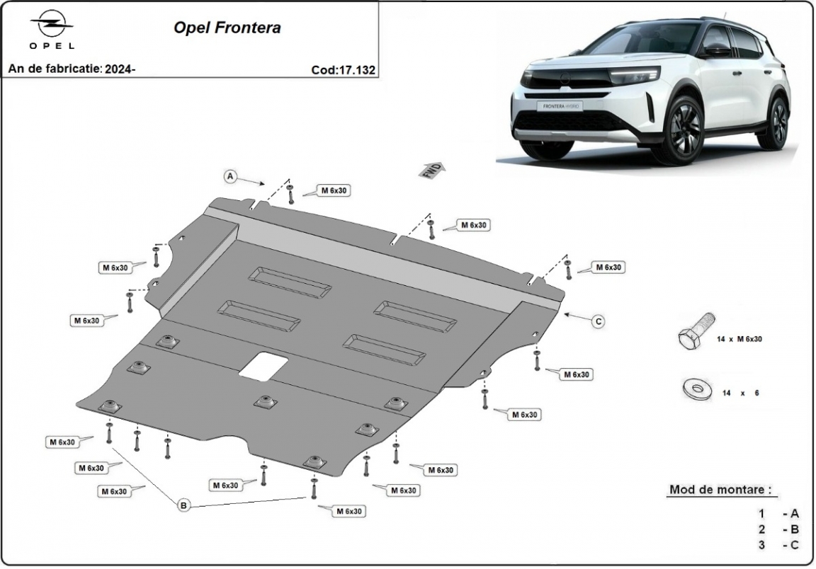 Bundplade Stål Motor+ | Opel Frontera (2024-2026) - 3