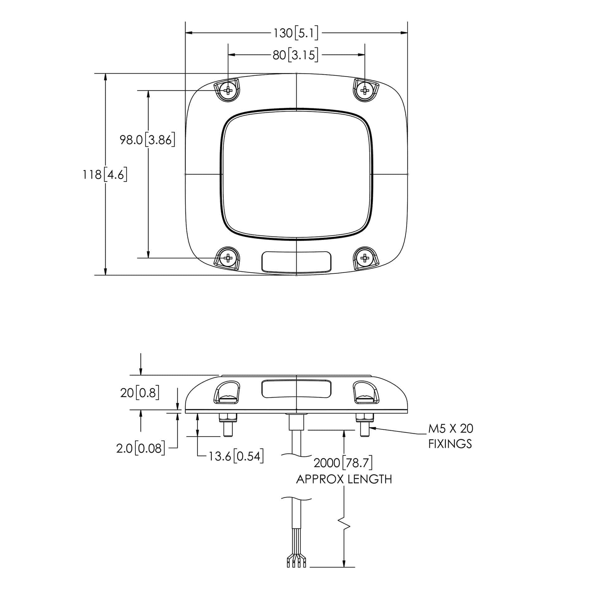 LED warning light | R65 | amber 8-LED | 12-24v - 2