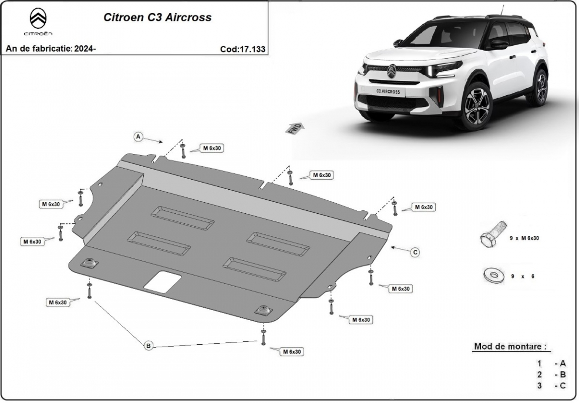 Skid plate Steel Engine+ | Citroën C3 Aircross (2024-2026) - 3