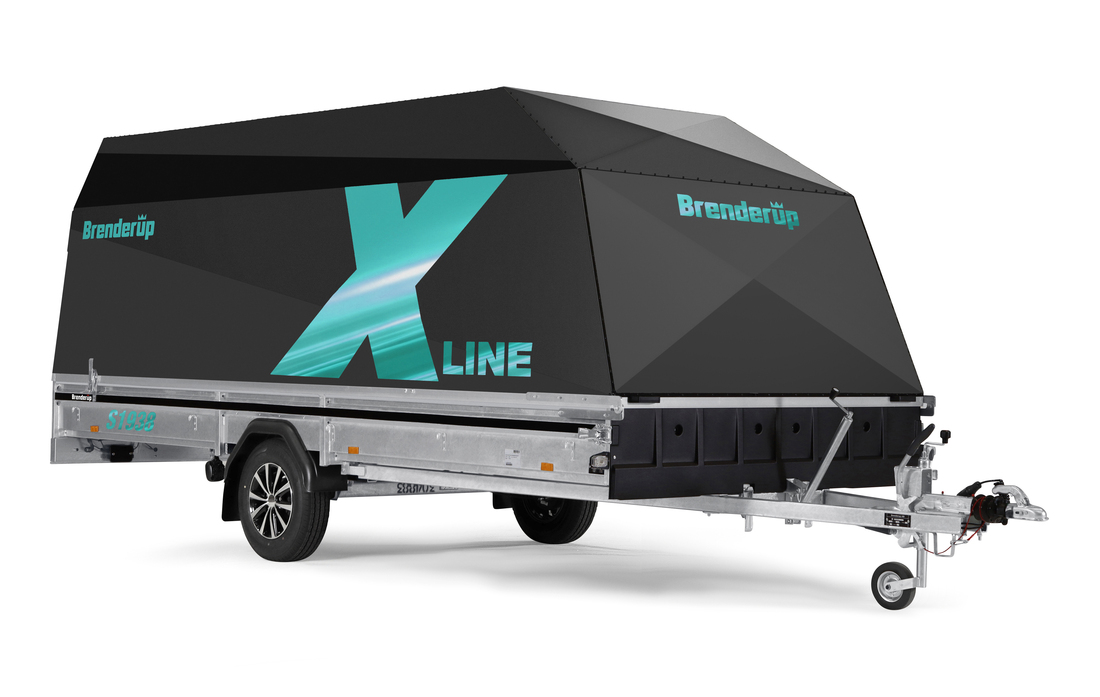 Brenderup Snöskotersläp X-line Svart Frostbite Inline 380L 1000 kg