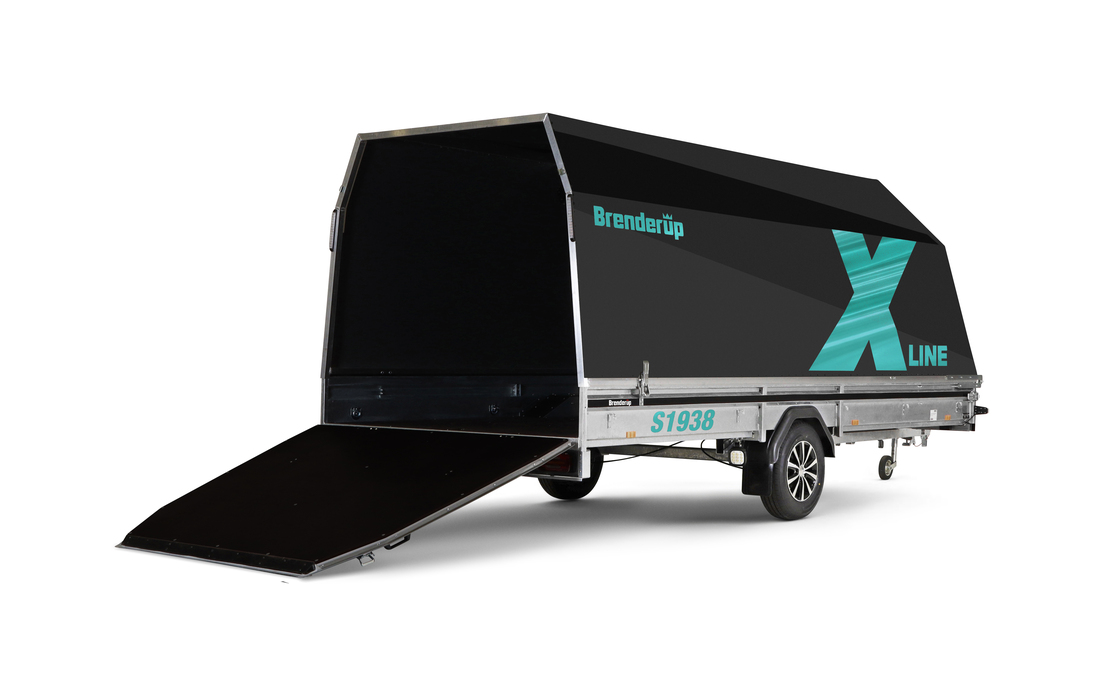 Brenderup Snöskotersläp X-line Svart Frostbite Inline 380L 1240 kg - 2