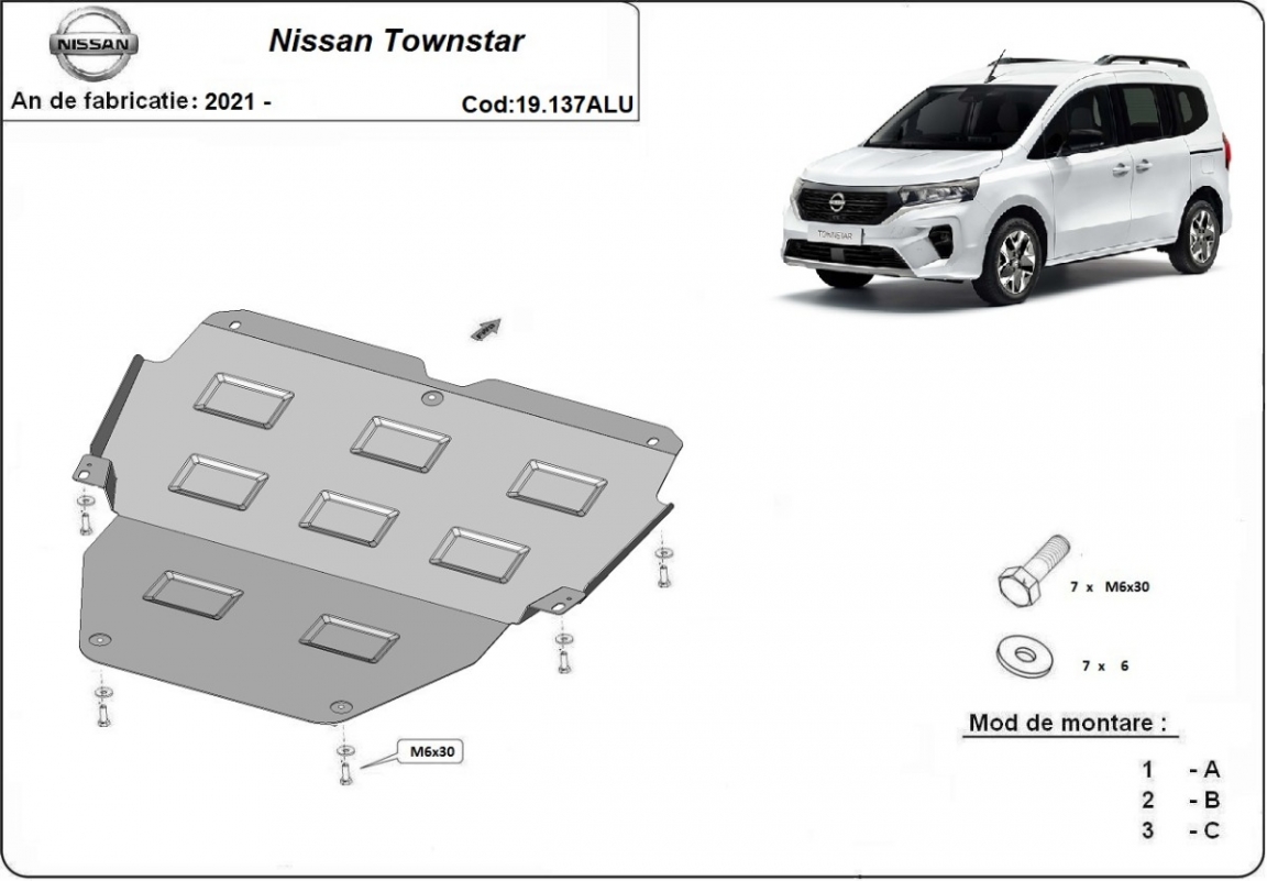 Bunnplate Aluminium Motor+ | Nissan Townstar (2021-2026) - 3