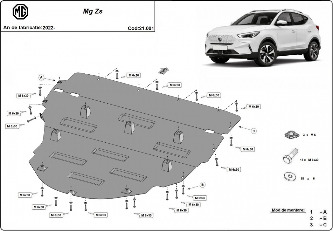 Skid plate Steel Engine+ | MG ZS (2022-2026) - 3