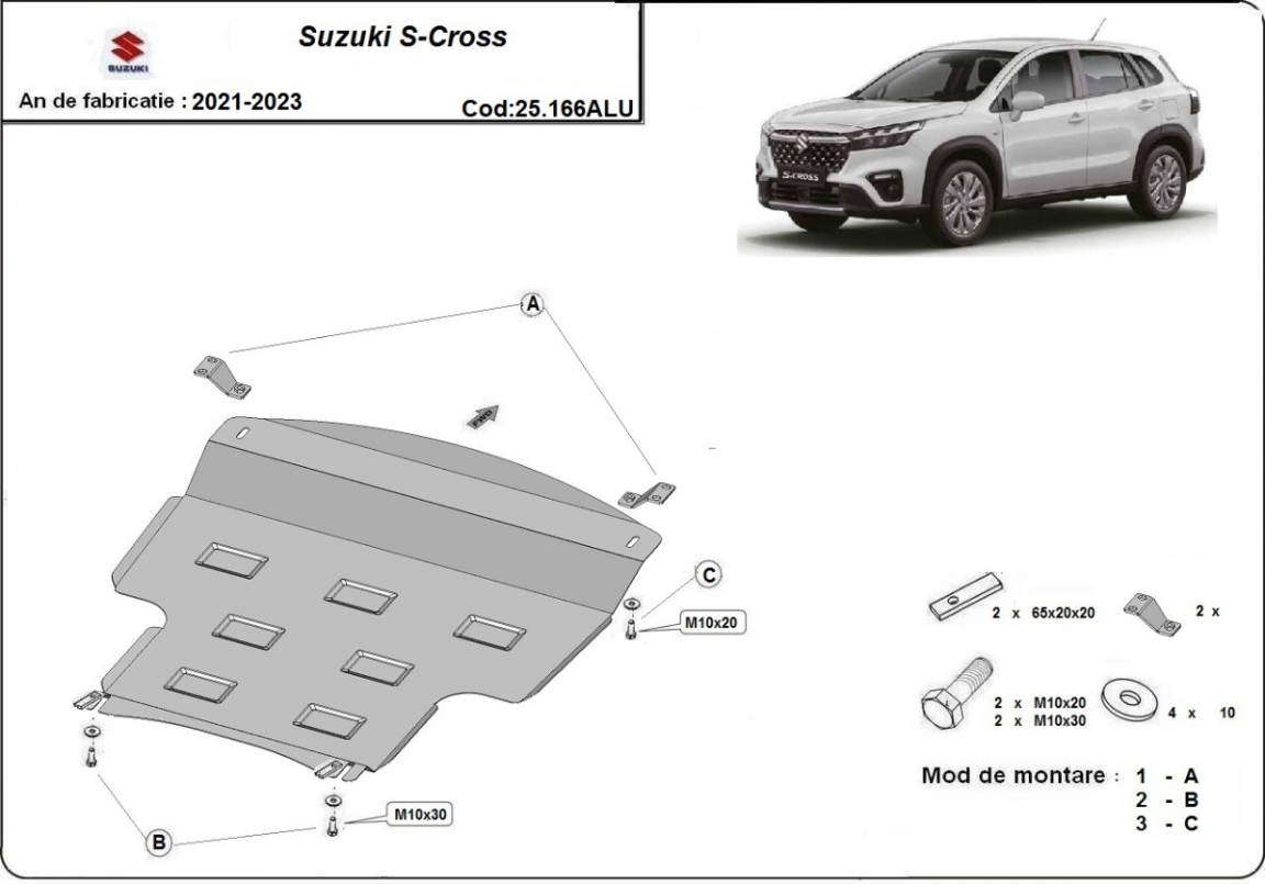 Bunnplate Aluminium Motor+ | Suzuki S-Cross (2013-2023) - 3