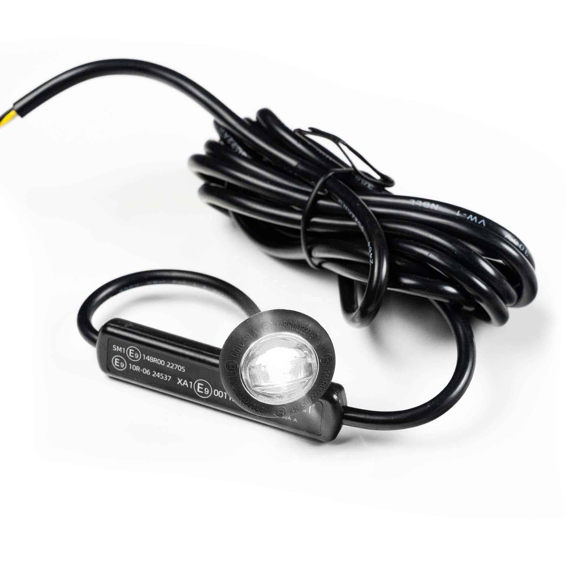 LED advarselslys hvid med R65 advarselslys 12-24v 200cm kabel