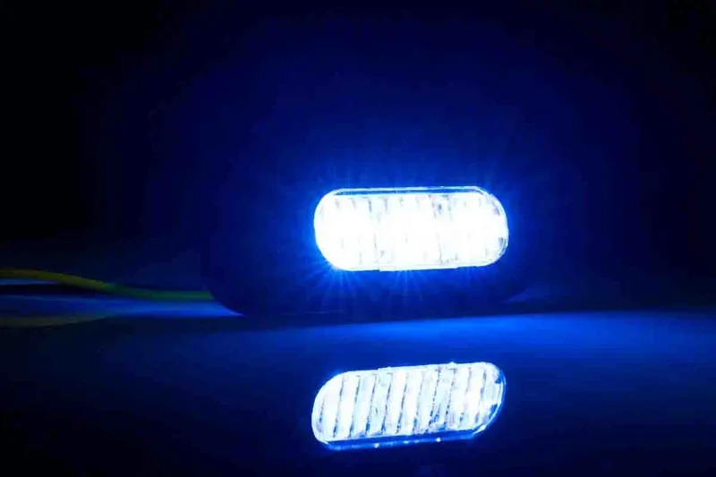 R65 LED varsellys 3 LED-er Blå 10 - 30V - 5