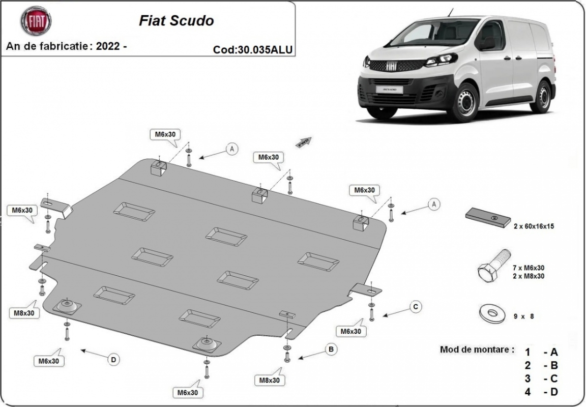 Skid plate Aluminium Engine+ | Fiat Scudo (2022-2026) - 3