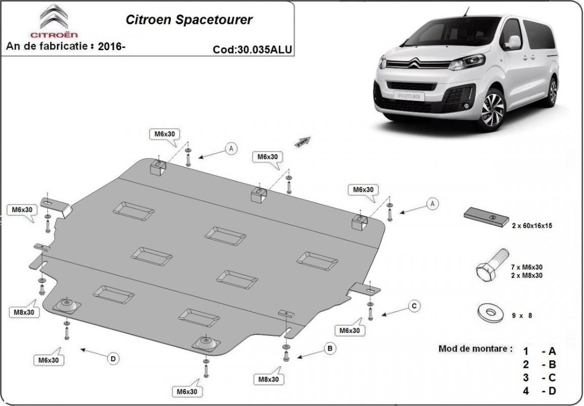 Bundplade Aluminium Motor+ | Citroën Spacetourer (2016-2026) - 3