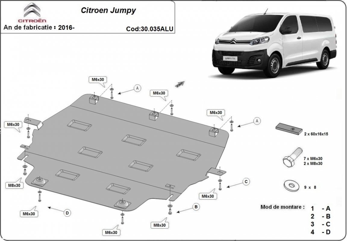 Bundplade Aluminium Motor+ | Citroën Jumpy (2016-2026) - 3