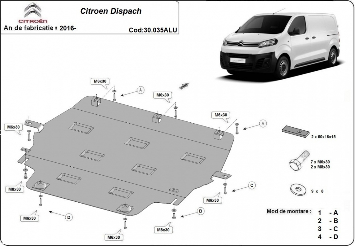 Bunnplate Aluminium Motor+ | Citroën Dispach (2016-2026) - 3