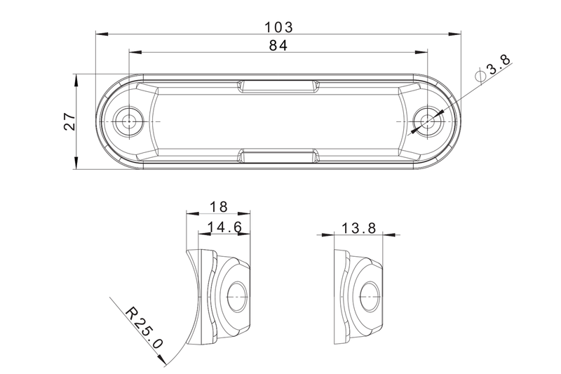 LED R65 Varsellys 6-LED 12-24v 15cm kabel (4-blinkemønstre) - 7