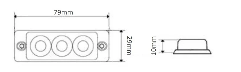 LED varsellys 3 LED-er | R65 | ultratynn slimline | ravgul | 10-30v - 3