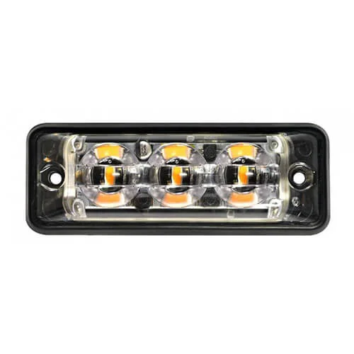 Ultra-flat Slimline LED warning light | 3 LEDs | Amber | 10-30v