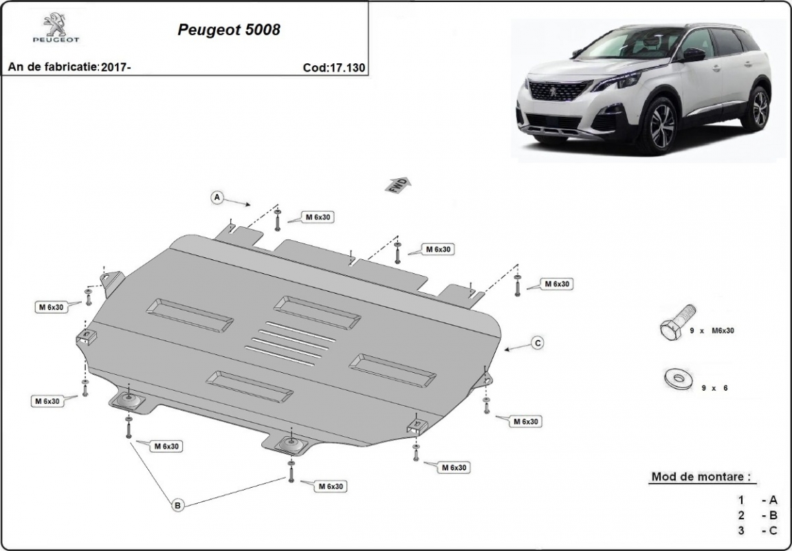 Skid plate Steel Engine+ | Peugeot 5008 (2017-2026) - 3