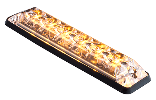 LED warning light 6 LEDs | R65 | ultra flat slimline | amber | 10-30v - 2