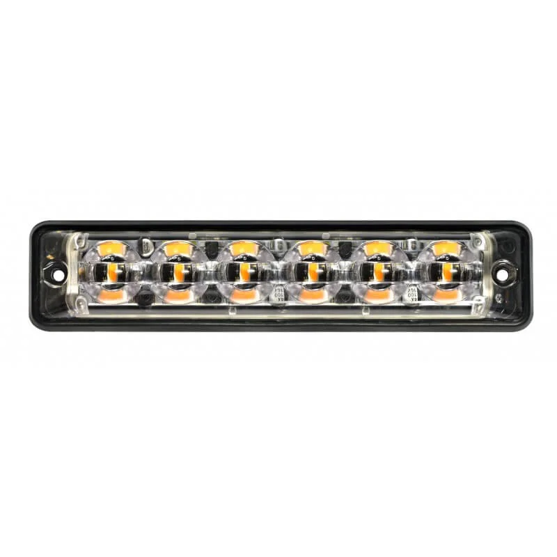 LED warning light 6 LEDs | R65 | ultra flat slimline | amber | 10-30v
