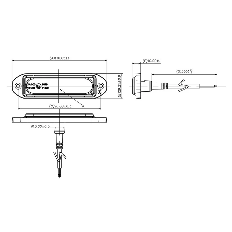 LED R65 advarselslys rav | 12-24v | 2m kabel - 7