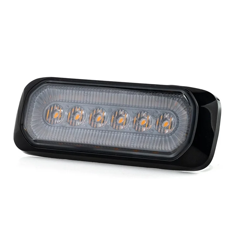 LED R65 warning light + halo ring, amber red 12-24v - 4