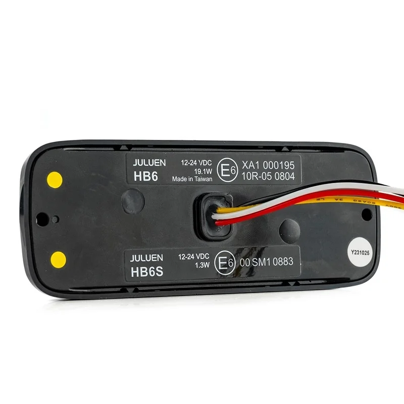 LED R65 warning light + halo ring, amber red 12-24v - 6
