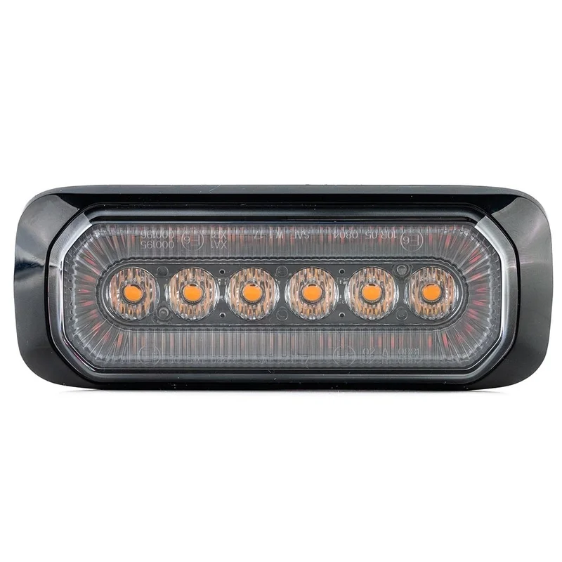 LED R65 warning light + halo ring, amber red 12-24v - 5