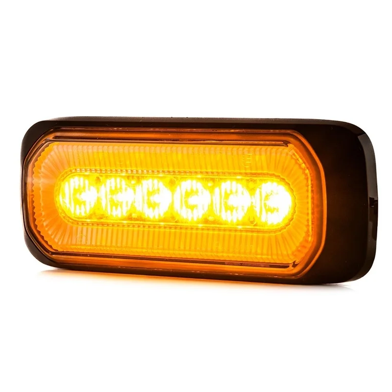 LED R65 warning light + halo ring, amber red 12-24v - 3