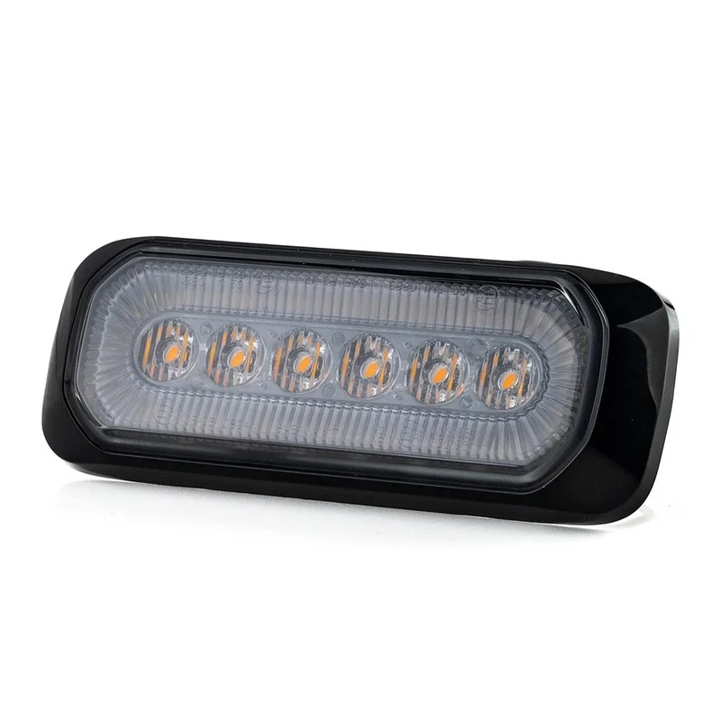 LED R65 varoitusvalo + Halo-rengas, meripihka-valkoinen 12-24v - 6
