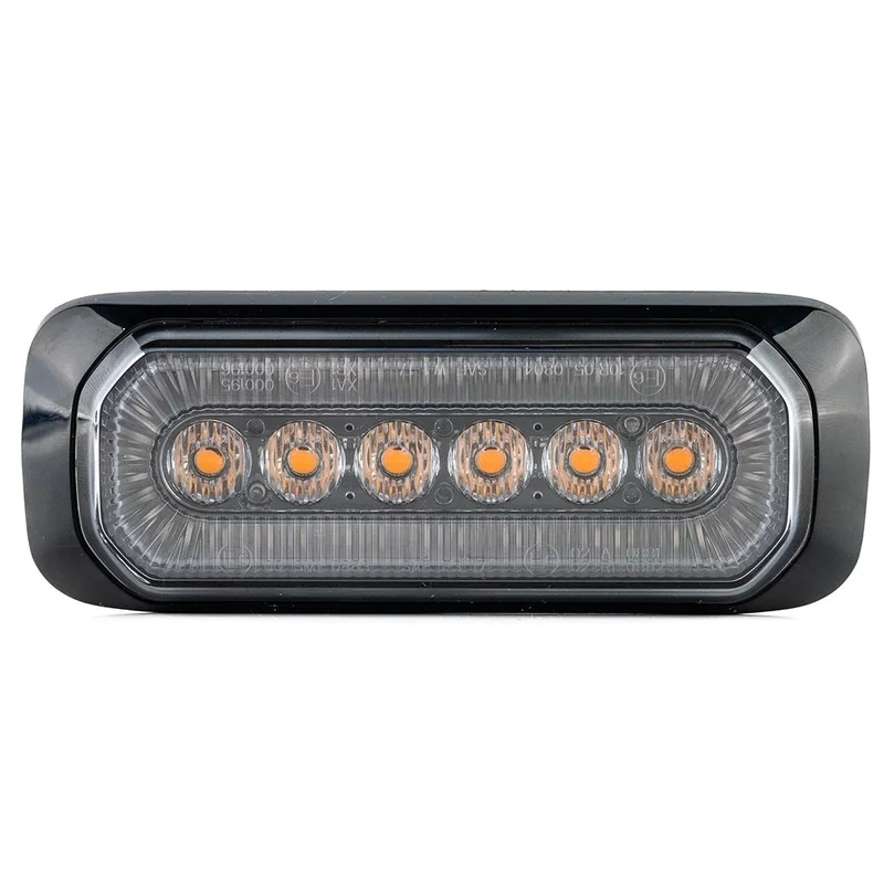 LED R65 varoitusvalo + Halo-rengas, meripihka-valkoinen 12-24v - 4