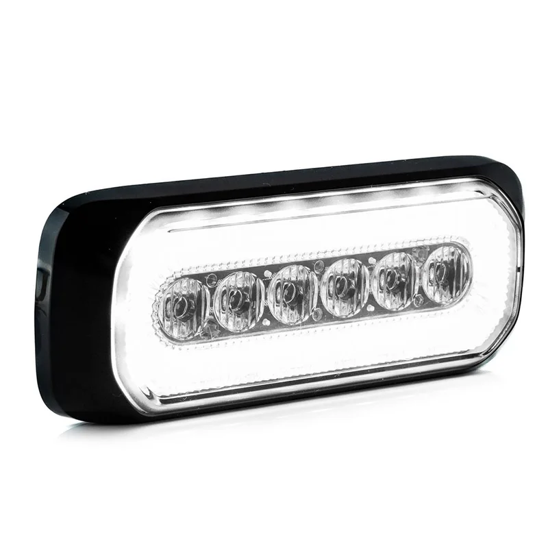 LED R65 varoitusvalo + Halo-rengas, meripihka-valkoinen 12-24v - 2