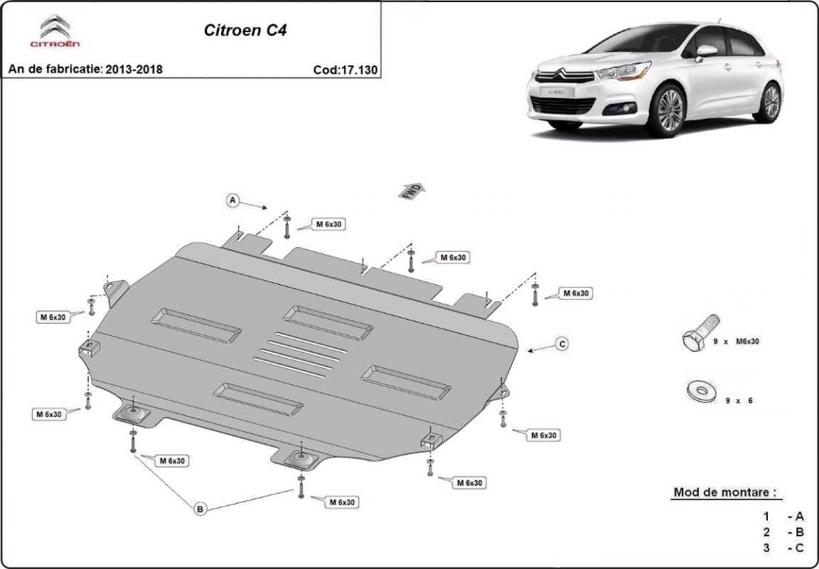 Skid plate Steel Engine+ | Citroën C4 (2013-2018) - 3