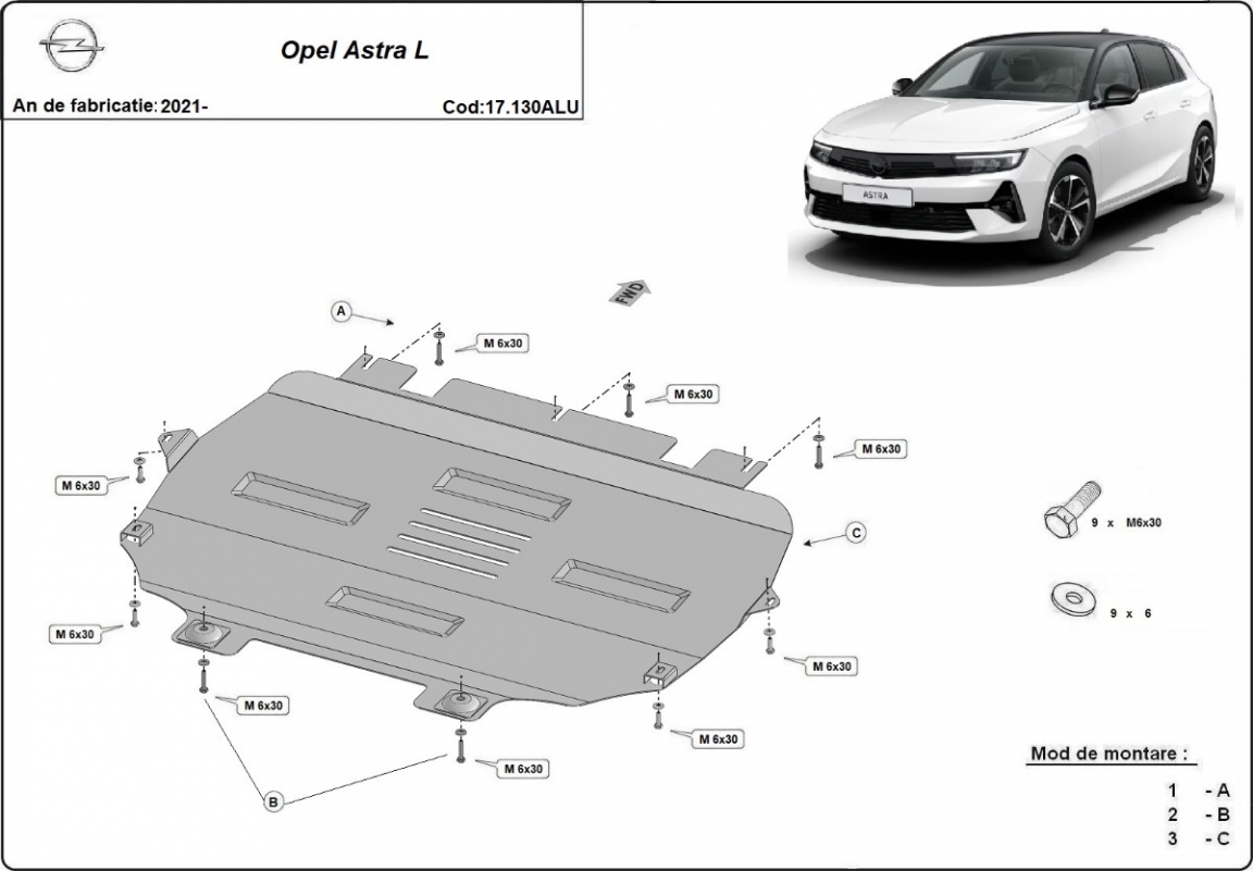 Skid plate Aluminium Engine+ | Opel Astra L (2001-2026) - 3