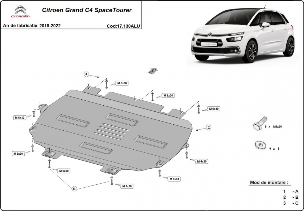 Skid plate Aluminium Engine+ | Citroën Grand C4 SpaceTourer (2018-2022) - 3